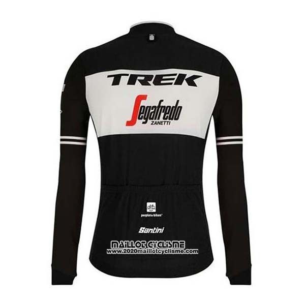 2020 Maillot Ciclismo Trek Segafredo Noir Blanc Manches Longues et Cuissard